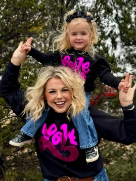 Texas True Threads Love in Metallic Pink Puff on Youth Sweatshirt