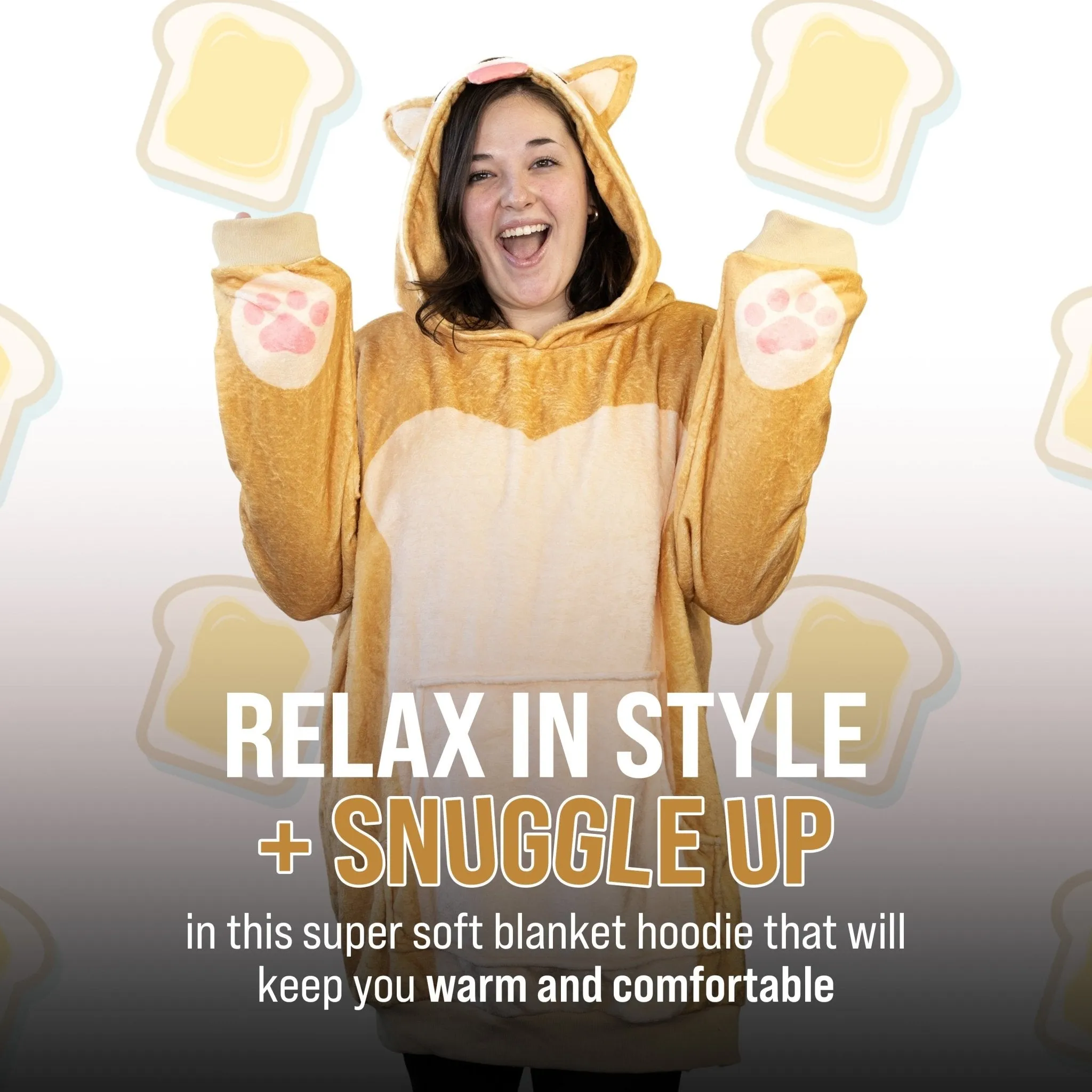 Toast the Corgi Bread Snugible | Blanket Hoodie & Pillow