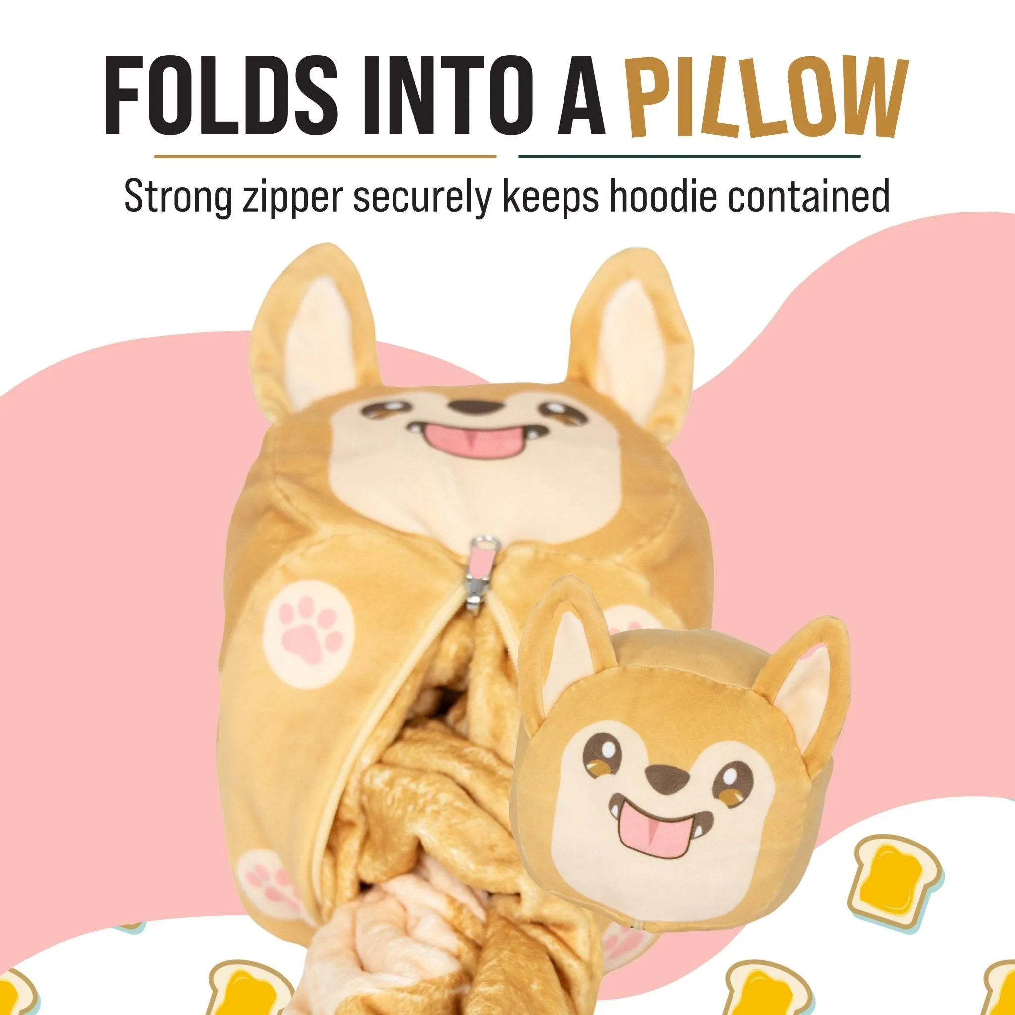 Toast the Corgi Bread Snugible | Blanket Hoodie & Pillow