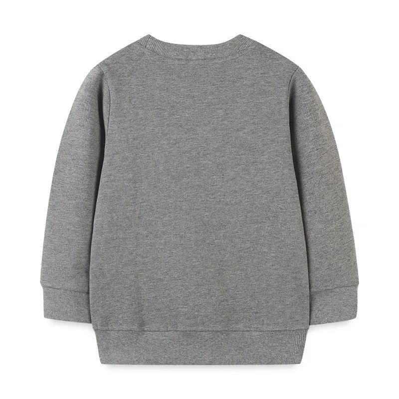 Toddler/Kid Boy's Gray Sweatshirt with Vehicle Design