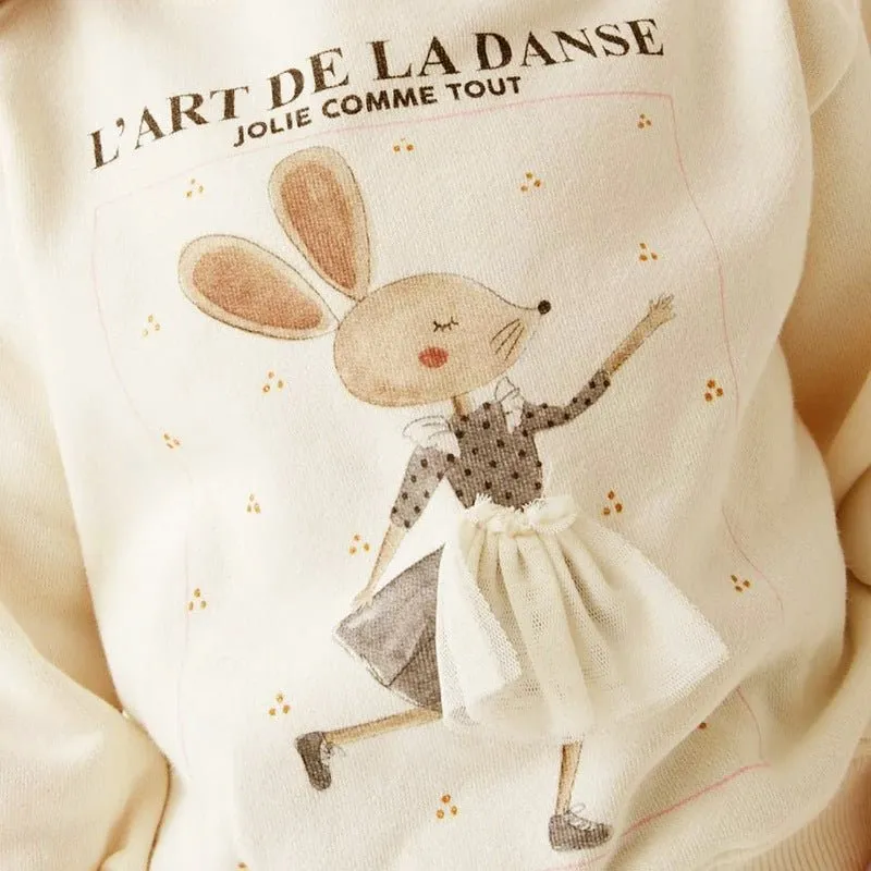 Toddler/Kid Girl Dancing Bunny Cozy Sweatshirt