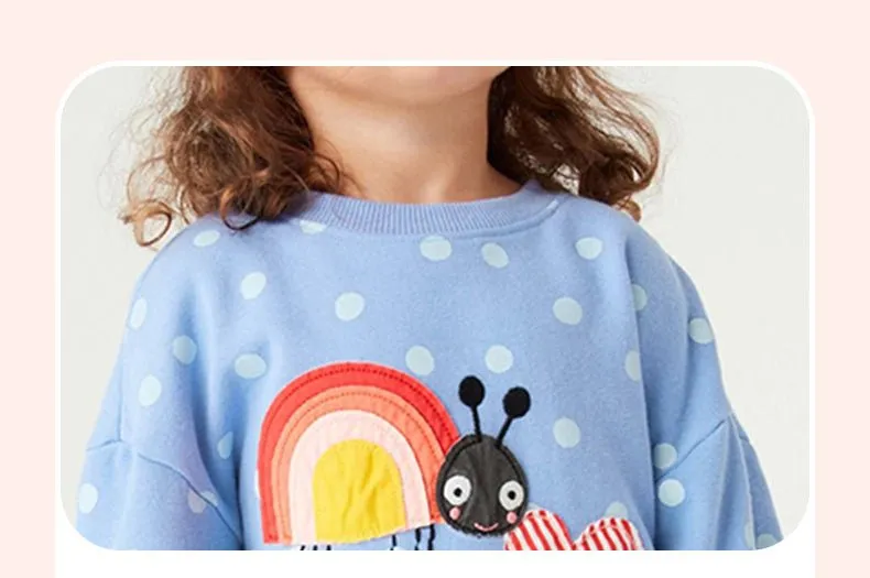 Toddler/Kid Girl Flower Embroidery Polka Dots Sweatshirt