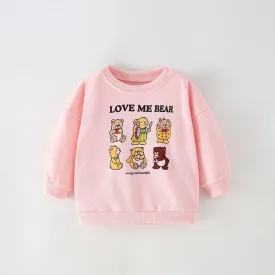 Toddler/Kid Girl Love Bear Pink Sweatshirt