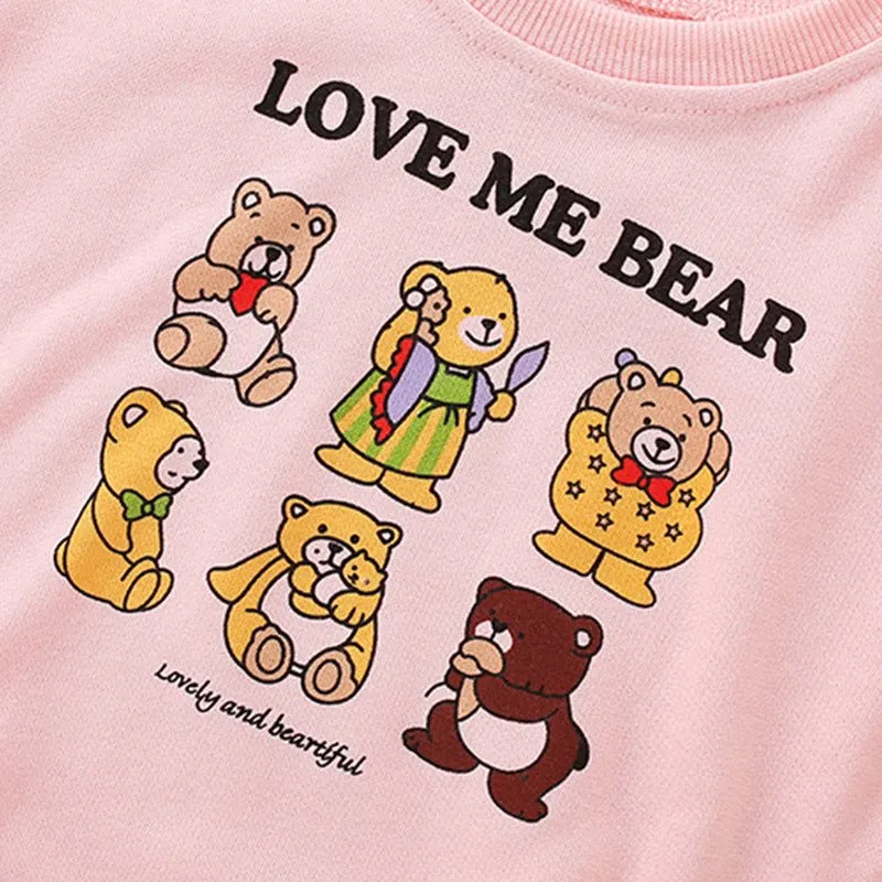 Toddler/Kid Girl Love Bear Pink Sweatshirt