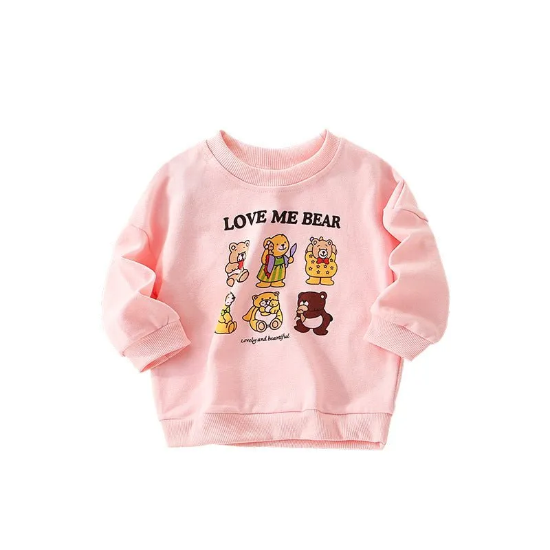 Toddler/Kid Girl Love Bear Pink Sweatshirt