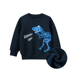 Toddler/Kid's Roaring Dinosaur Print Design Sweatshirt