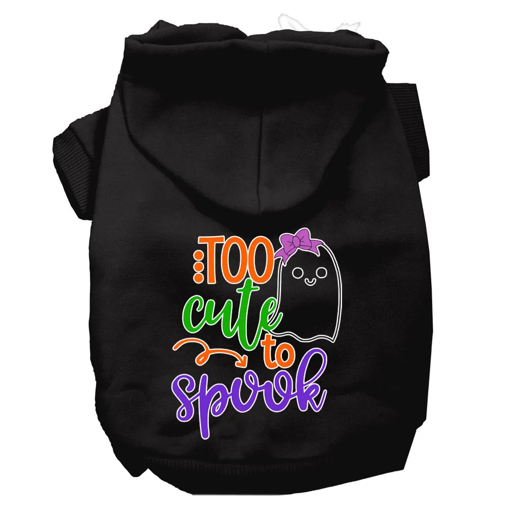 Too Cute To Spook-girly Ghost Screen Print Dog Hoodie Black M