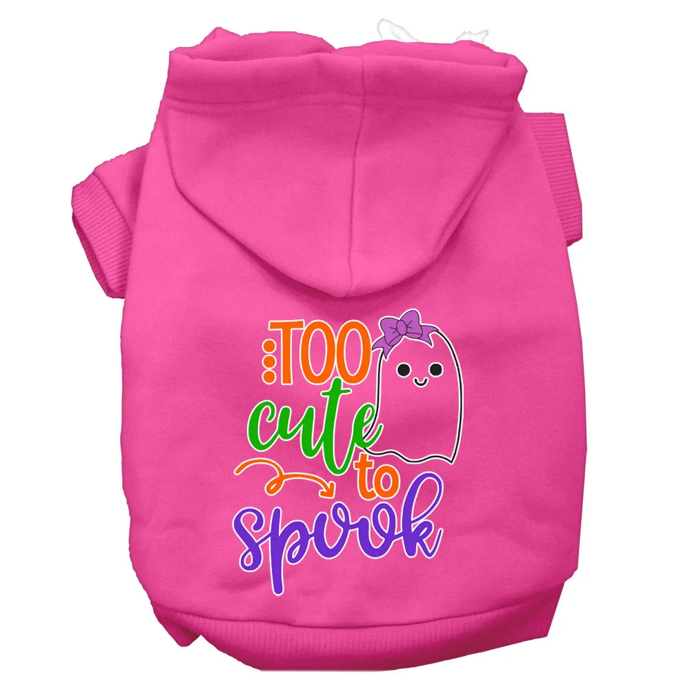 Too Cute To Spook-girly Ghost Screen Print Dog Hoodie Bright Pink S