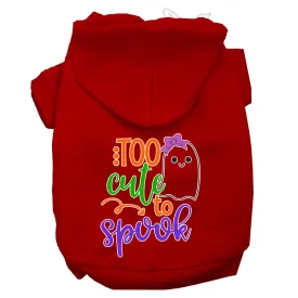 Too Cute To Spook-girly Ghost Screen Print Dog Hoodie Red Xxl