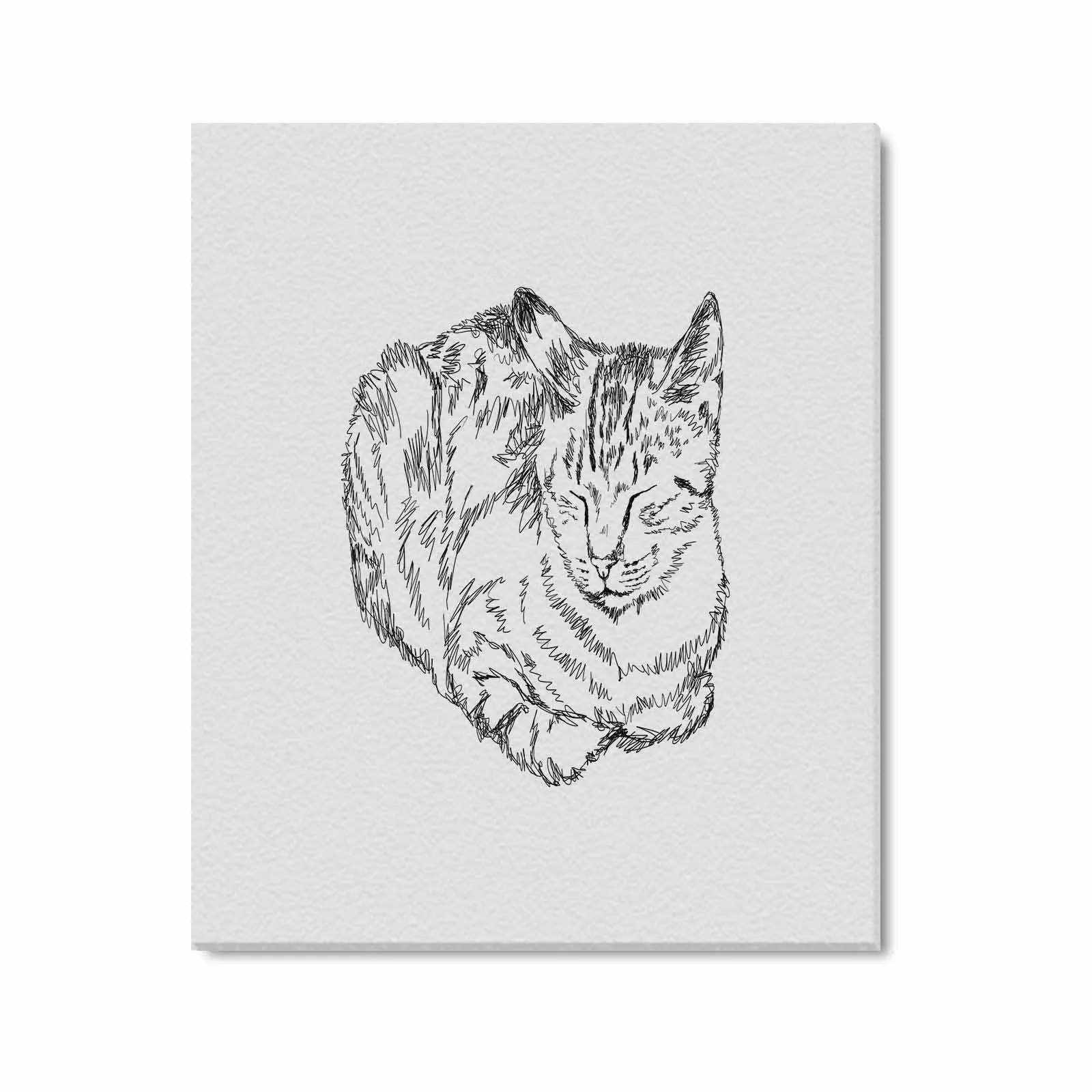 Uniquely You Wall Art / Sleepy Cat  Frame Canvas Print 24"x20"