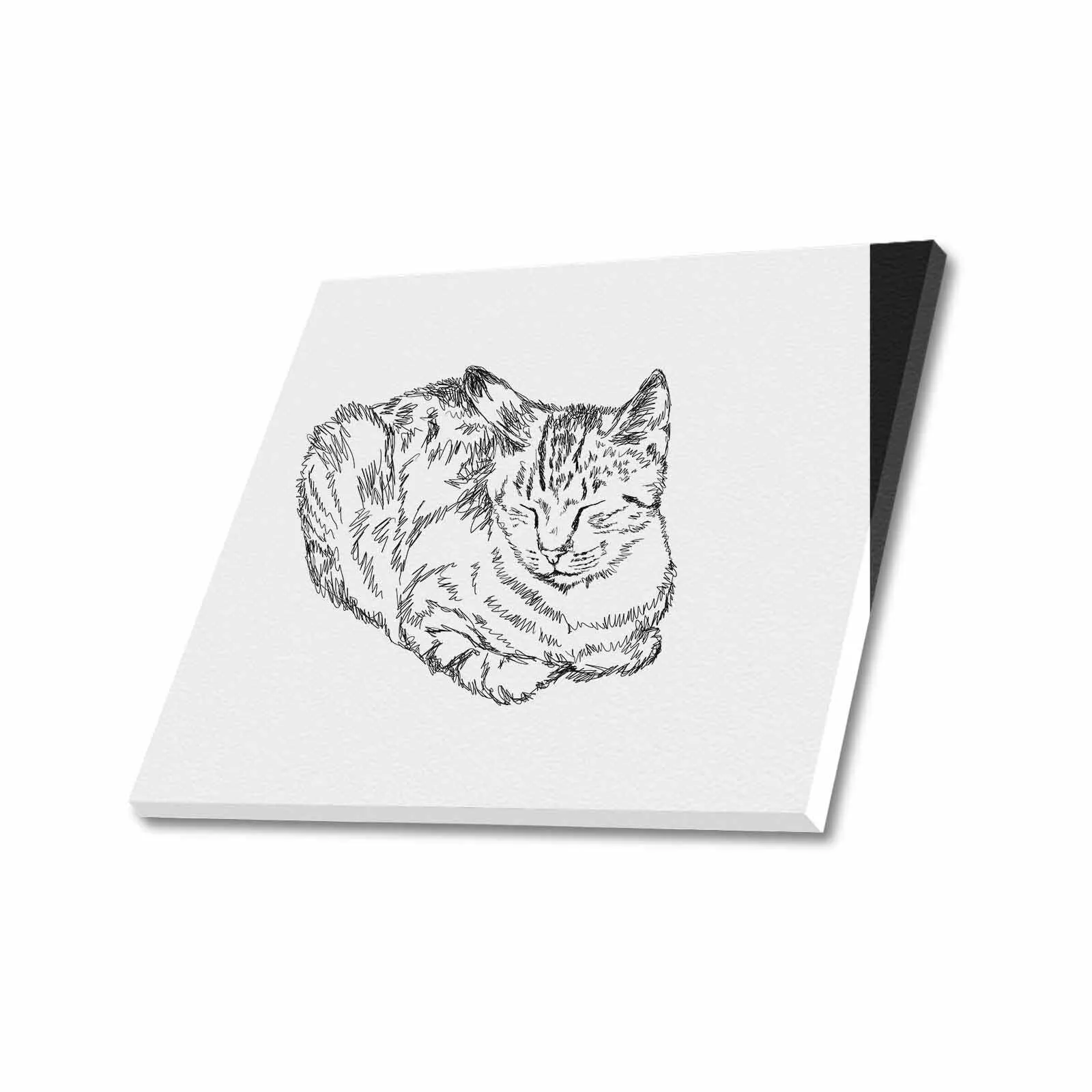 Uniquely You Wall Art / Sleepy Cat  Frame Canvas Print 24"x20"