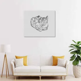 Uniquely You Wall Art / Sleepy Cat  Frame Canvas Print 24"x20"