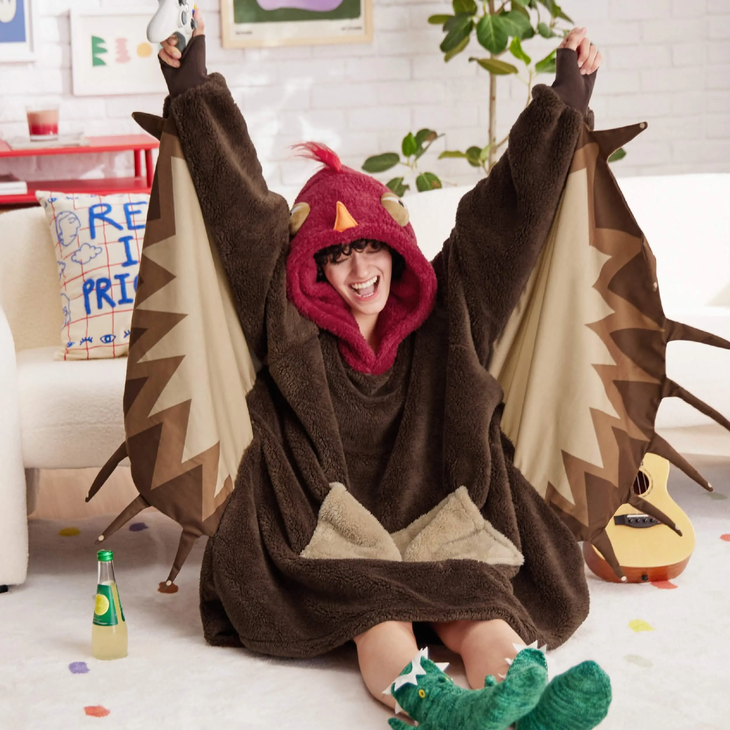 Wearable Shaggy Sherpa Turkey Blanket Hoodie