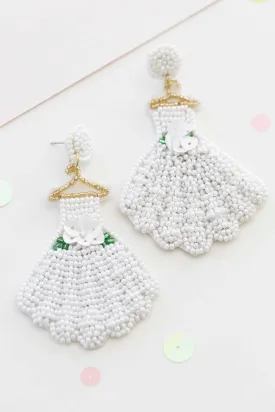 Wedding Dress Beaded Earrings