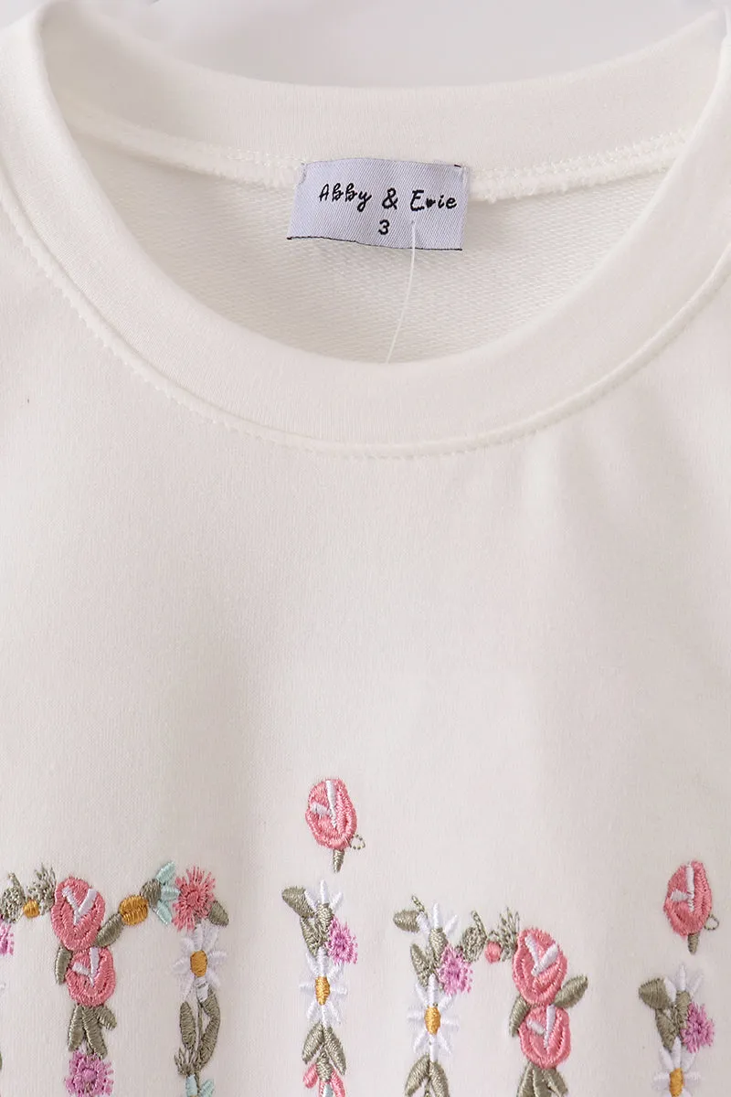 White mini embroidery mom&me sweatshirt