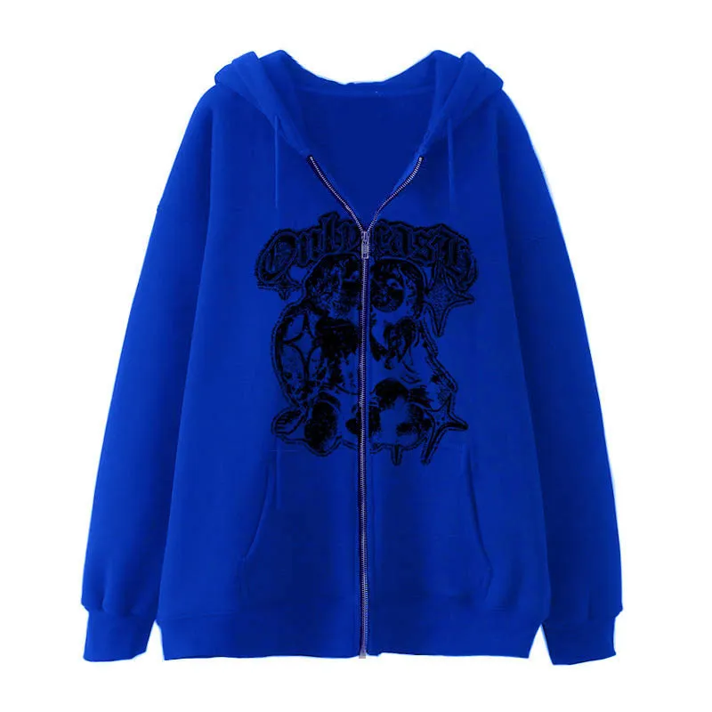 Women’s Casual Angel Wings Zipper Hoodie