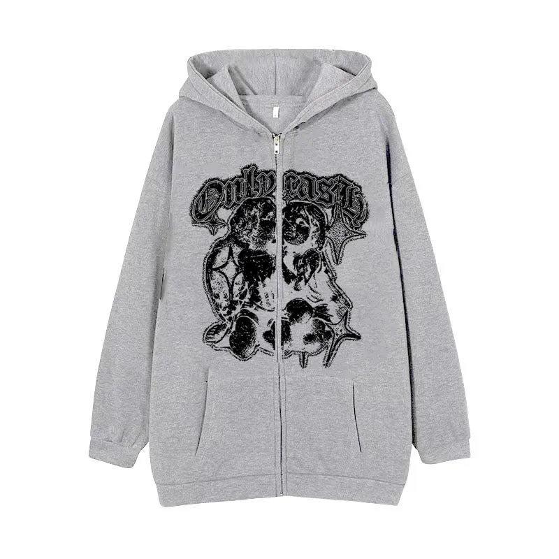 Women’s Casual Angel Wings Zipper Hoodie