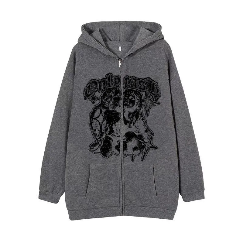 Women’s Casual Angel Wings Zipper Hoodie